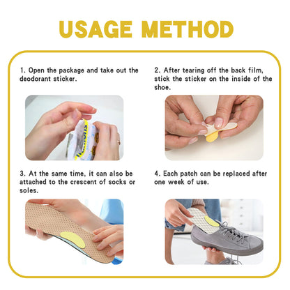 Shoe Deodorizing Stickers for Odor Control & Sweat Absorption (Lavender & Lemon Fresh)