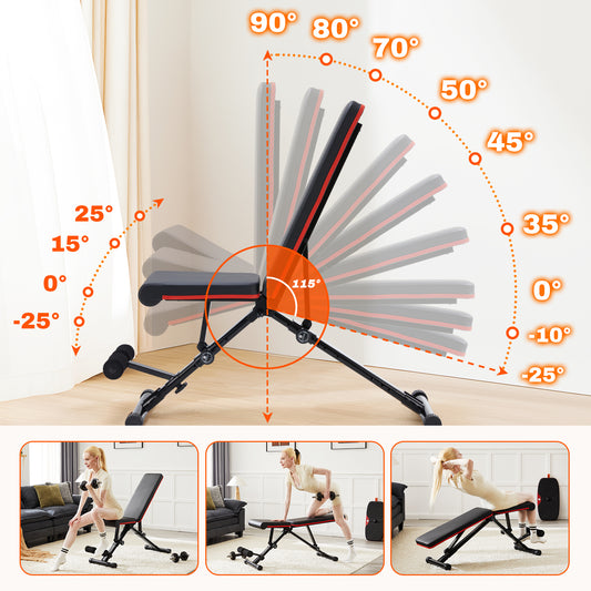 Adjustable Weight Bench for Home Gym with Foldable Multi-Position Design