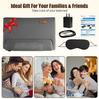 Neck Massager Pillow with Heat & Vibration – 3 Heat Levels, USB-C, 30-Min Timer, Dark Grey