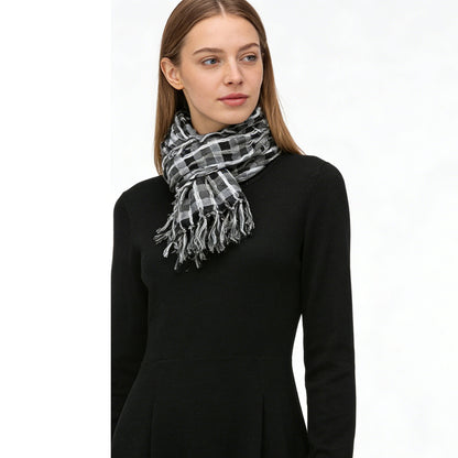 Grey Leopard Print Square Scarf - Unisex Viscose Scarf