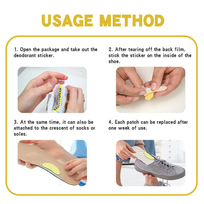Shoe Deodorizing Stickers for Odor Control & Sweat Absorption (Lavender & Lemon Fresh)