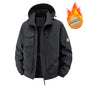 Fleece-Lined Hooded Thermal Windproof Jacket Coat