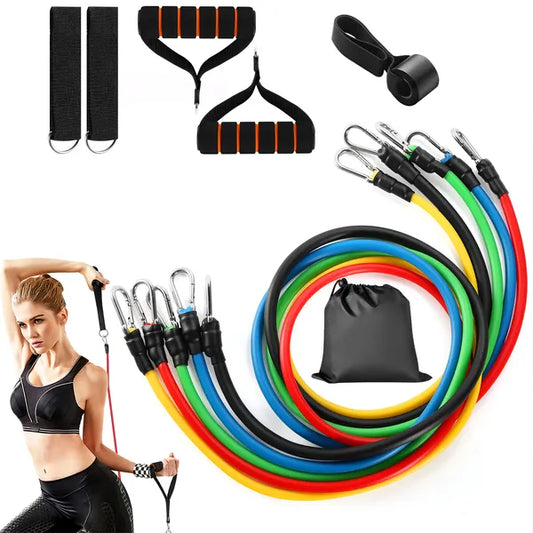 11-Piece Resistance Bands Set Up to 100lbs for Full Body Home Gym Workout