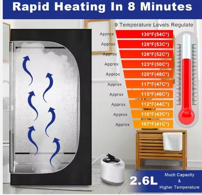 Portable Steam Full-Body Sauna Tent With 2.6L Steamer