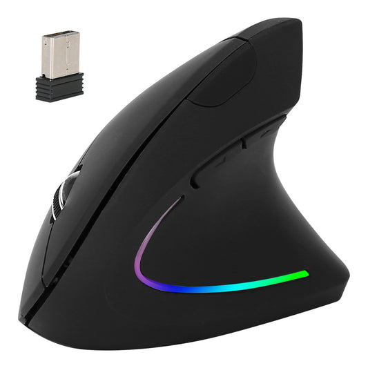 Wireless Vertical Mouse - Ergonomic 2.4G with 6 Buttons & Adjustable DPI