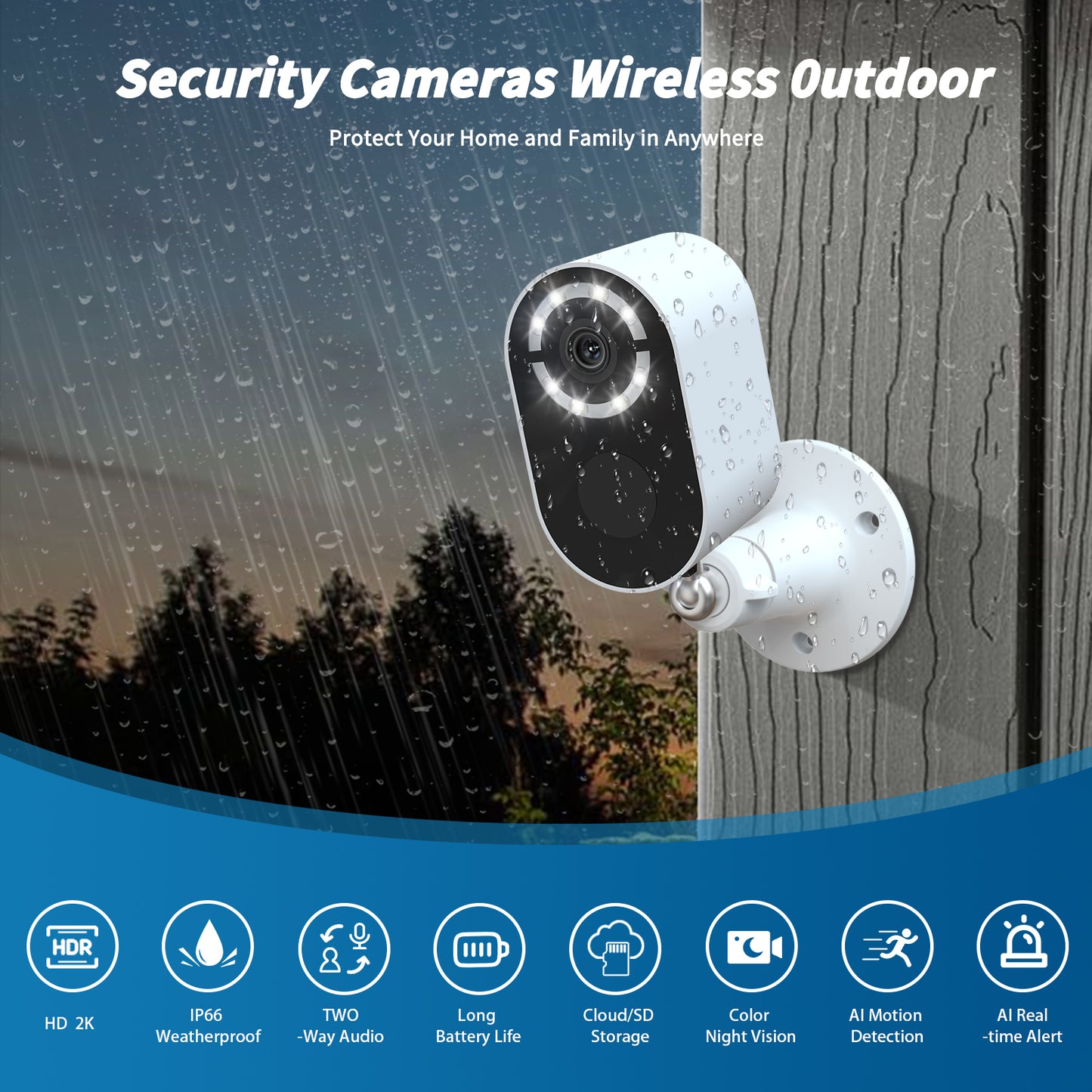 Solar Battery Security Camera | Wireless WIFI CCTV