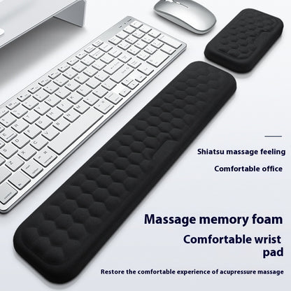Memory Foam Mouse Wrist Rest Pad – Cloth or Leather Cover, Multiple Sizes, Black & Gray