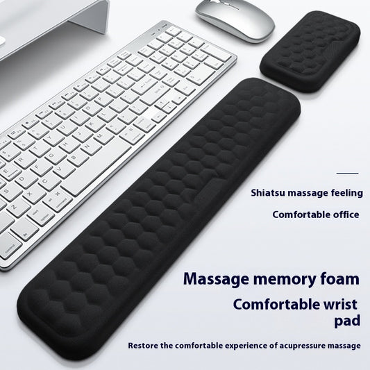 Memory Foam Mouse Wrist Rest Pad – Cloth or Leather Cover, Multiple Sizes, Black & Gray