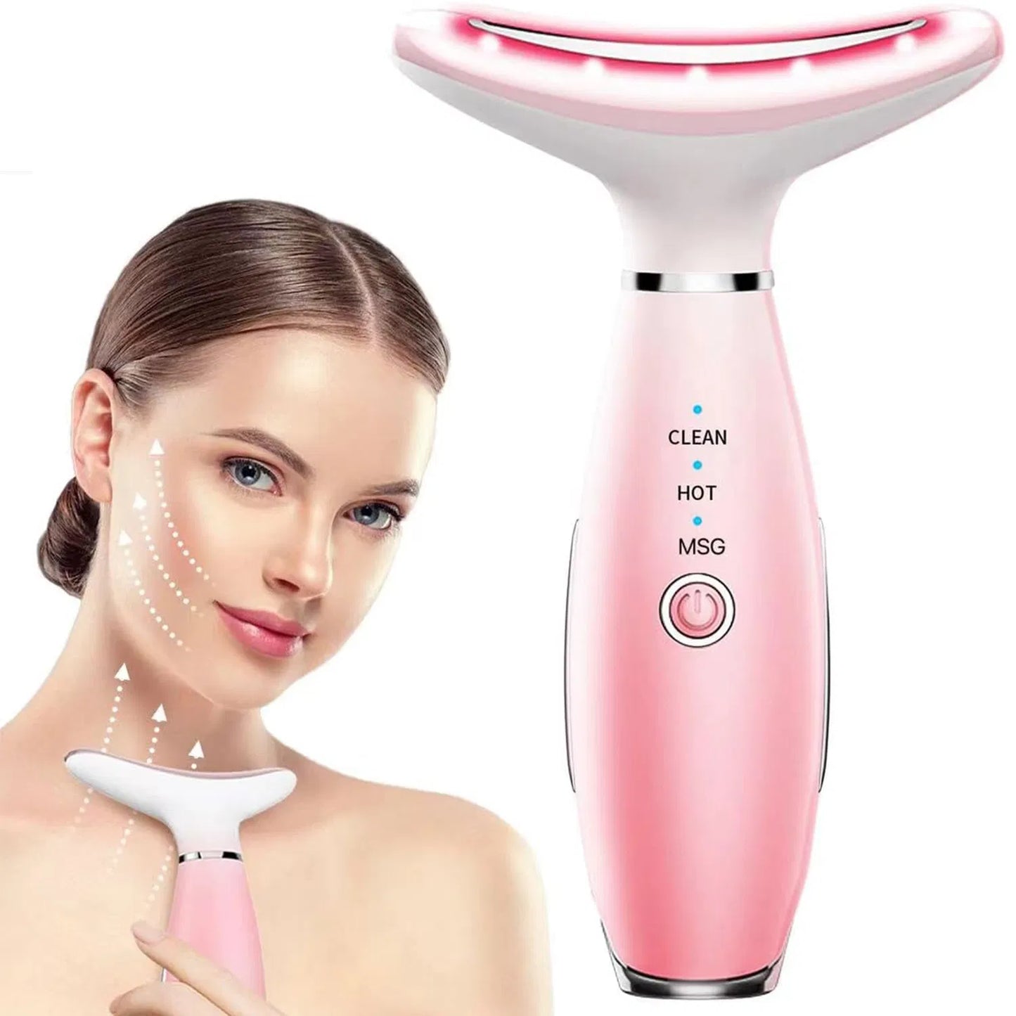 3-in-1 Face & Neck Massager with Heat & Vibration for Skin Tightening and Facial Sculpting