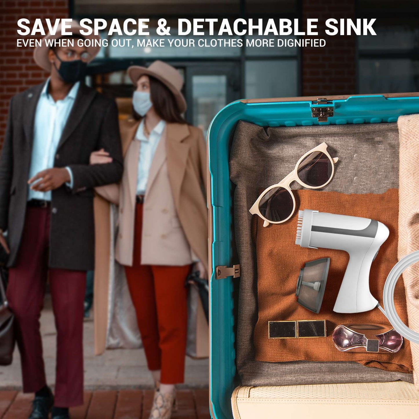 Portable Garment Steamer for Clothes with Fast Wrinkle Removal & Fabric Care