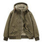 Warm Cotton Coat For MenHooded Loose-fit Cotton Jacket With Fur CollarCasual Outerwear