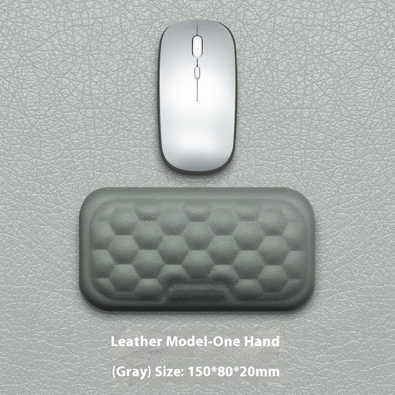 Memory Foam Mouse Wrist Rest Pad – Cloth or Leather Cover, Multiple Sizes, Black & Gray
