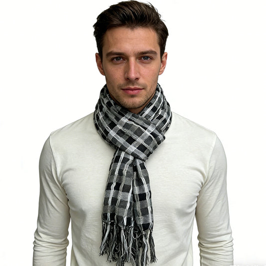 Grey Leopard Print Square Scarf - Unisex Viscose Scarf