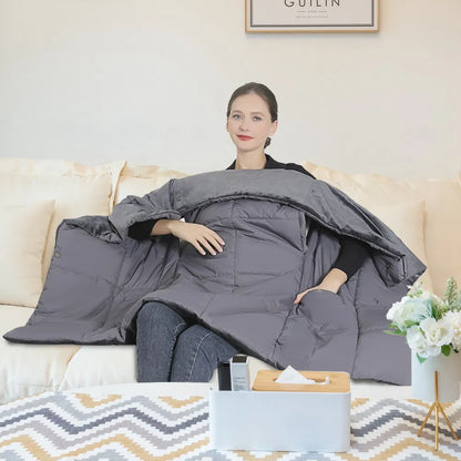 USB Heated Blanket Poncho with 3 Heat Levels for Home, Office & Relaxation