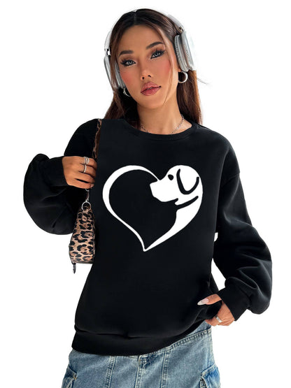 Women's Crew Neck Sweatshirt with Pockets - Comfortable Long Sleeve Top