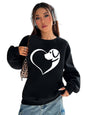 Women's Crew Neck Sweatshirt with Pockets - Comfortable Long Sleeve Top