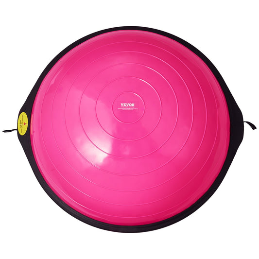 Half Balance Ball Trainer – 26" Diameter, 1500 lb Capacity, Anti-Burst PVC | Pink | 2 Resistance Bands & Foot Pump