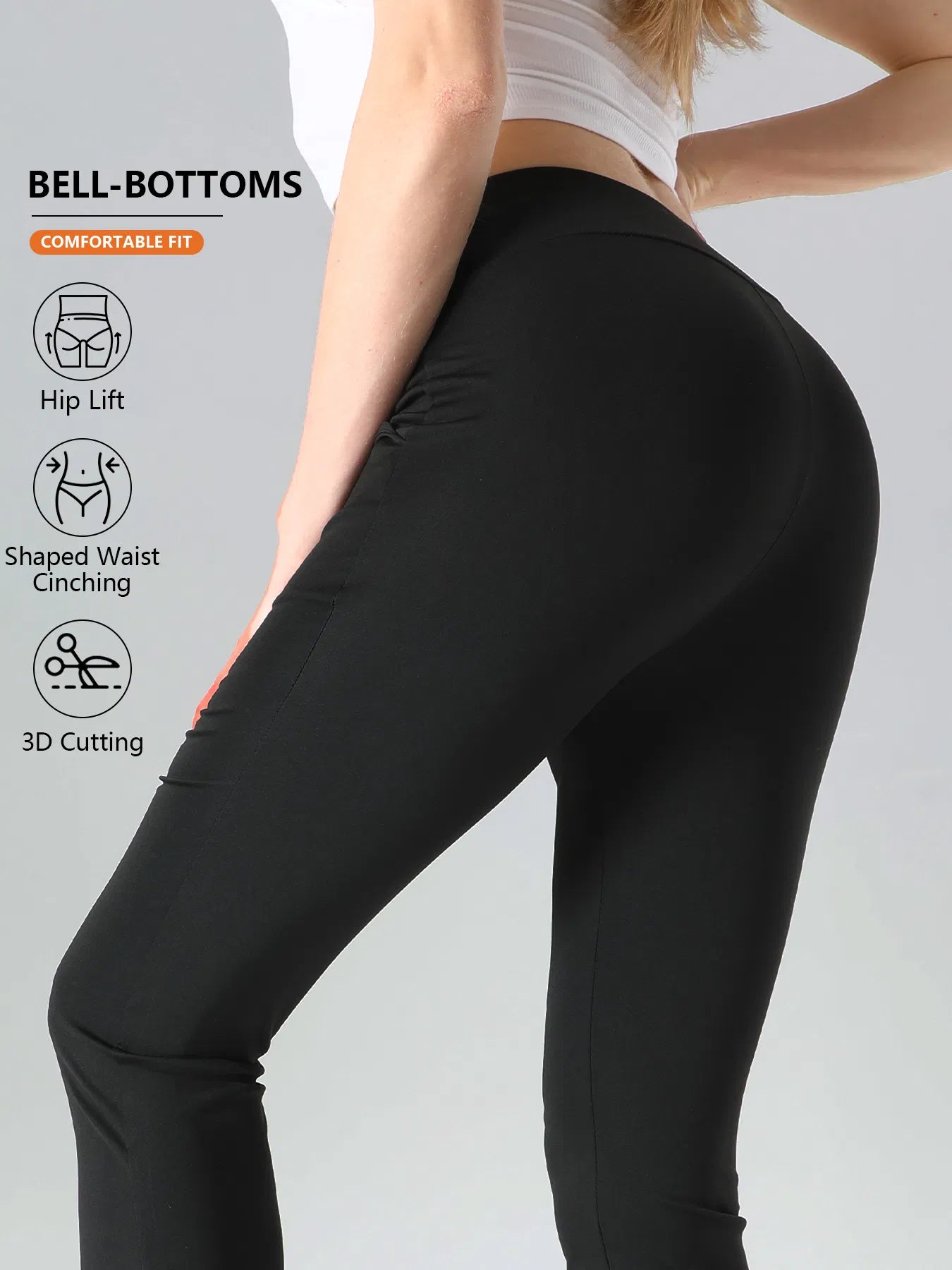 High-Waisted Flare Sharkskin Leggings – Slim Fit Yoga Pants (4-Pack)