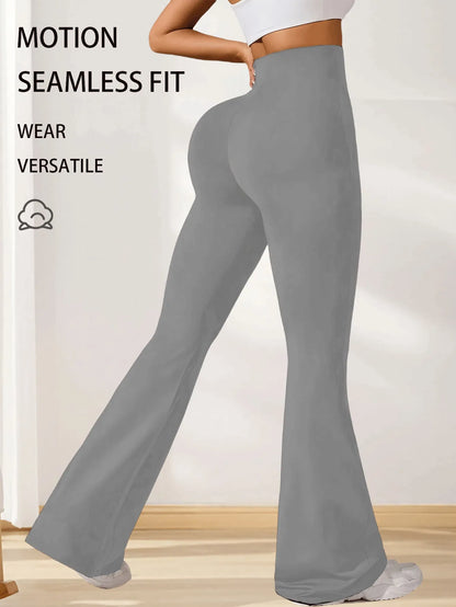 High-Waisted Flare Sharkskin Leggings – Slim Fit Yoga Pants (3-Pack)