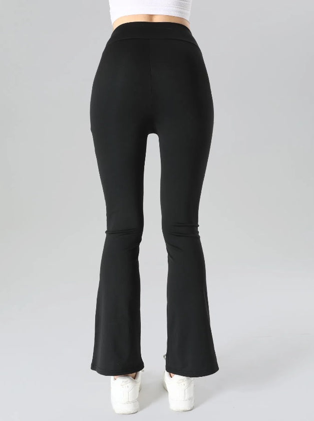 High-Waisted Flare Sharkskin Leggings – Slim Fit Yoga Pants (4-Pack)
