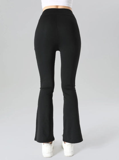 High-Waisted Flare Sharkskin Leggings – Slim Fit Yoga Pants (4-Pack)