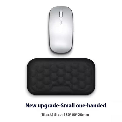 Memory Foam Mouse Wrist Rest Pad – Cloth or Leather Cover, Multiple Sizes, Black & Gray