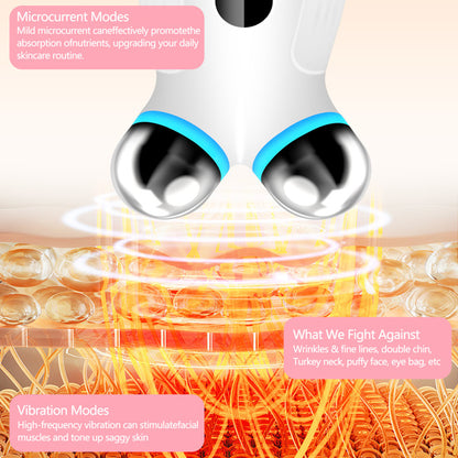 EMS Facial Beauty Tool - Microcurrent Face Massager for Anti-Aging