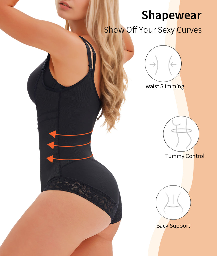 Fajas Colombianas Bodysuit Shapewear - Tummy Control with Adjustable Straps