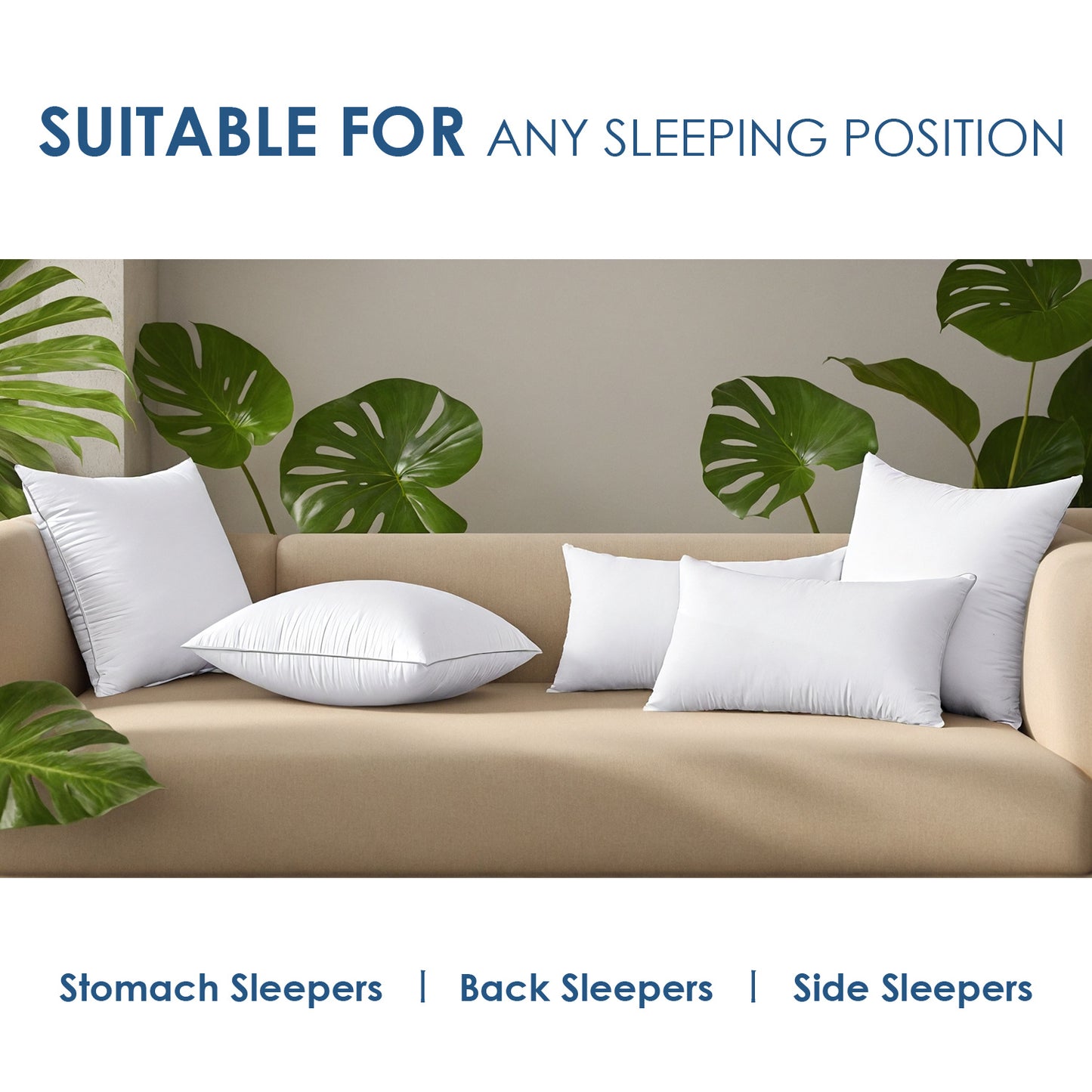 White Square Pillow Two Bubble Bags Suitable For Bed Cushions,  Sofa Cushions, Garden Cushions, Cushion Core, Breathable,  Hand Washable, OKO-100 Certified