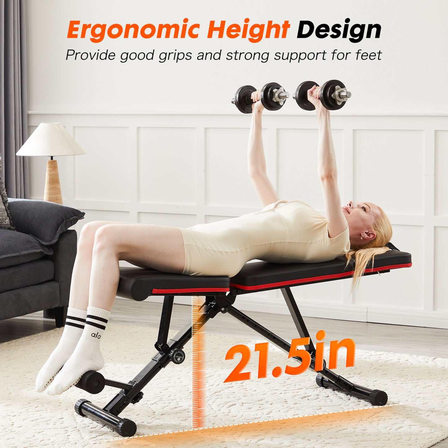Adjustable Weight Bench for Home Gym with Foldable Multi-Position Design
