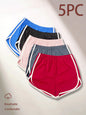 High-Waist Drawstring Lounge Shorts – Loose Fit Cotton Casual Shorts (5-Pack)