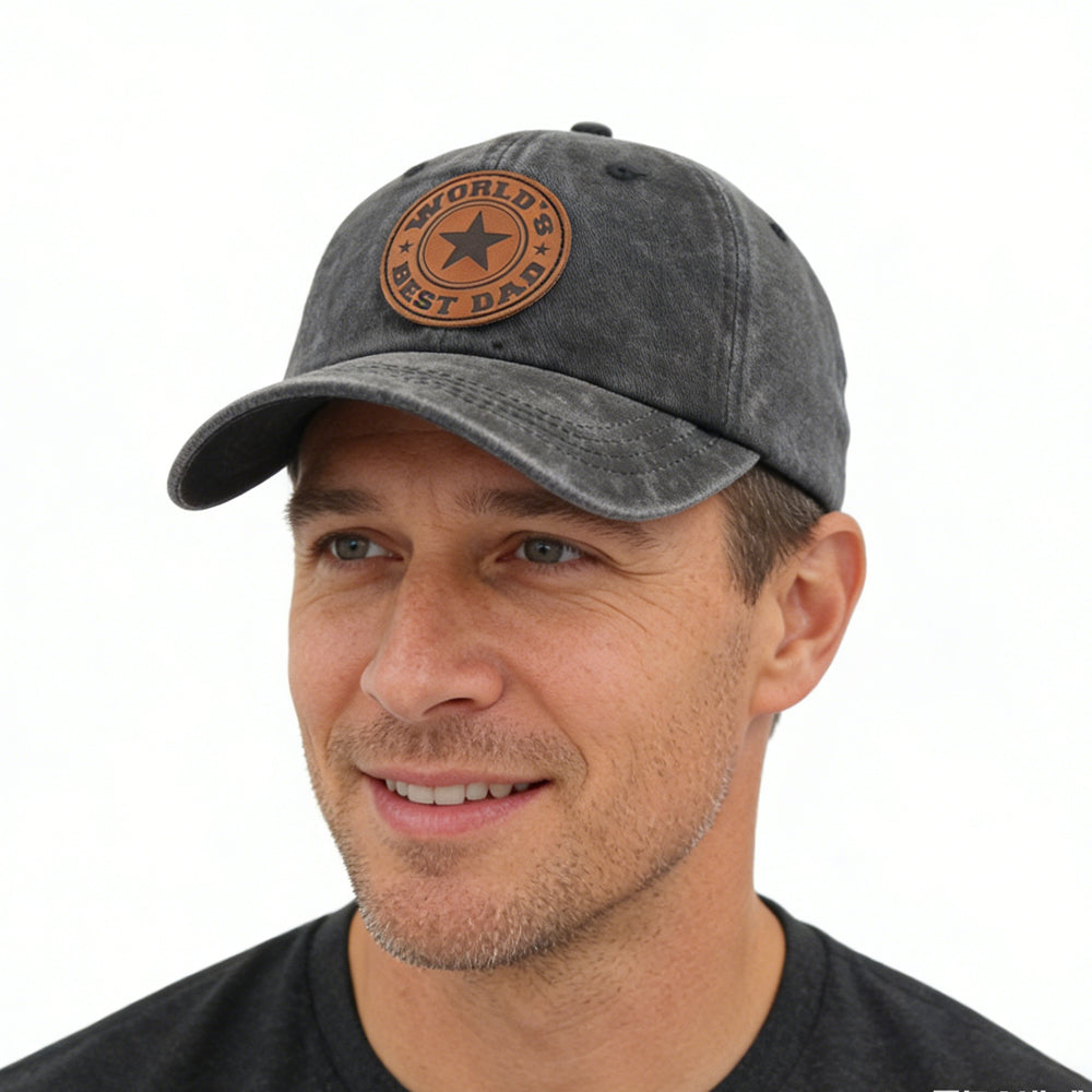 World's Best Dad Embroidered Baseball Cap - Adjustable Cotton Hat