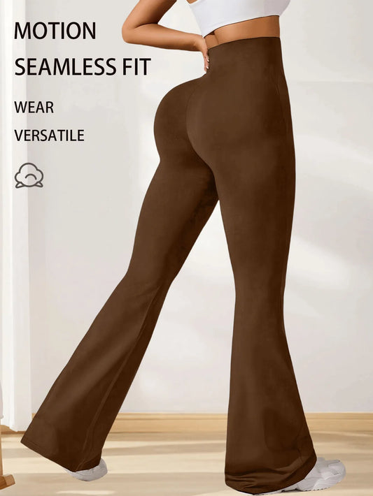 High-Waisted Flare Sharkskin Leggings – Slim Fit Yoga Pants (3-Pack)