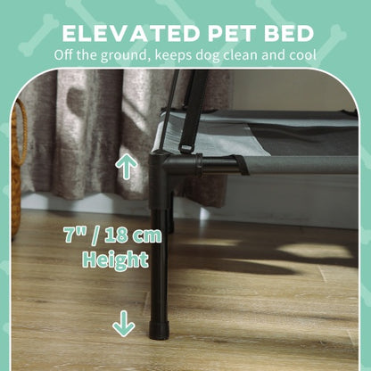 Elevated Dog Cot Bed with UV Canopy Shade for Small to Medium Dogs (24” Portable Outdoor Pet Bed)