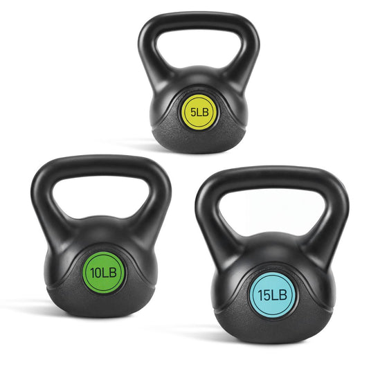 HDPE-Coated Concrete Kettlebell – Wide Textured Handle, Flat Base | 45 or 50 lb