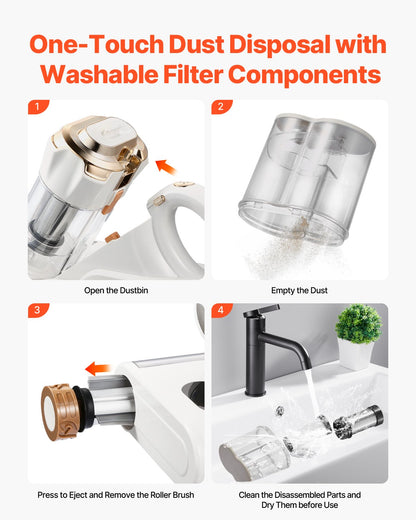 550W Mattress Vacuum Cleaner with HEPA Filter & Powerful 18Kpa Suction