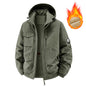 Fleece-Lined Hooded Thermal Windproof Jacket Coat