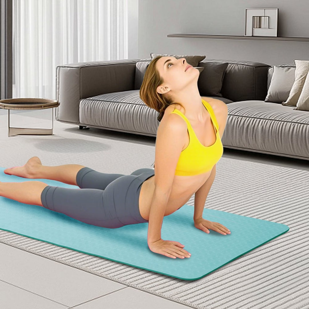 TPE Yoga Mat 72"x24" – Non-Slip, 5mm Thick, Lightweight | Green