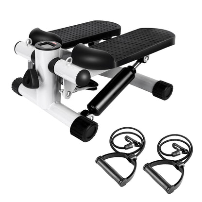 Mini Stepper Exercise Machine with Resistance Bands & LCD Monitor - 330 lbs