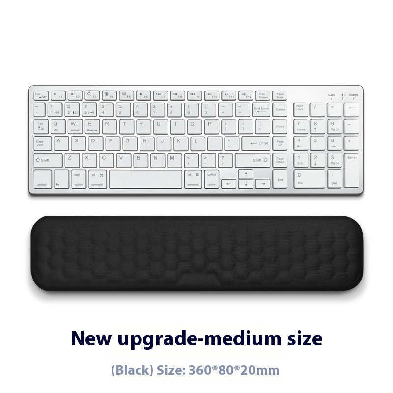Memory Foam Mouse Wrist Rest Pad – Cloth or Leather Cover, Multiple Sizes, Black & Gray