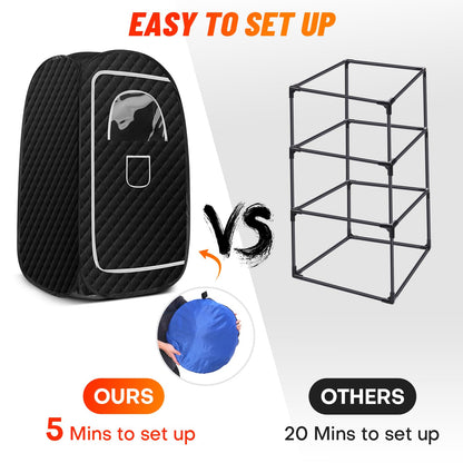 Ecoboom Home Foldable Portable Sauna Tent with Folding Chair, And Remote Control.