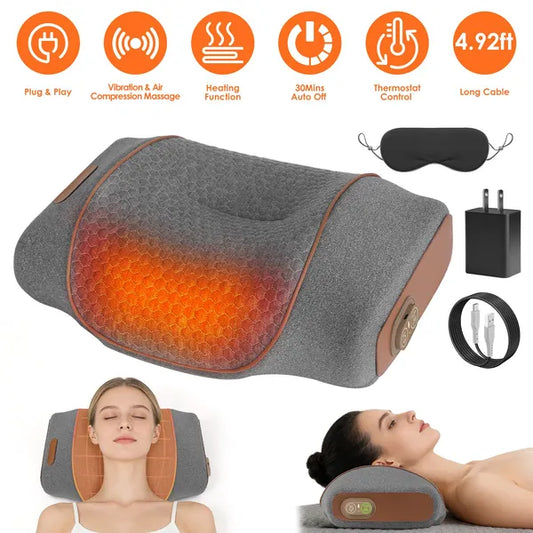 3-in-1 Neck Massager Pillow - Heating, Vibration & Air Compression