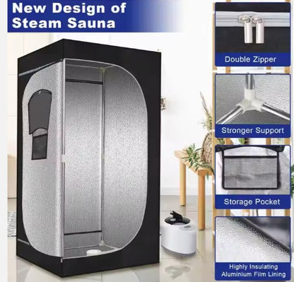 Portable Steam Full-Body Sauna Tent With 2.6L Steamer