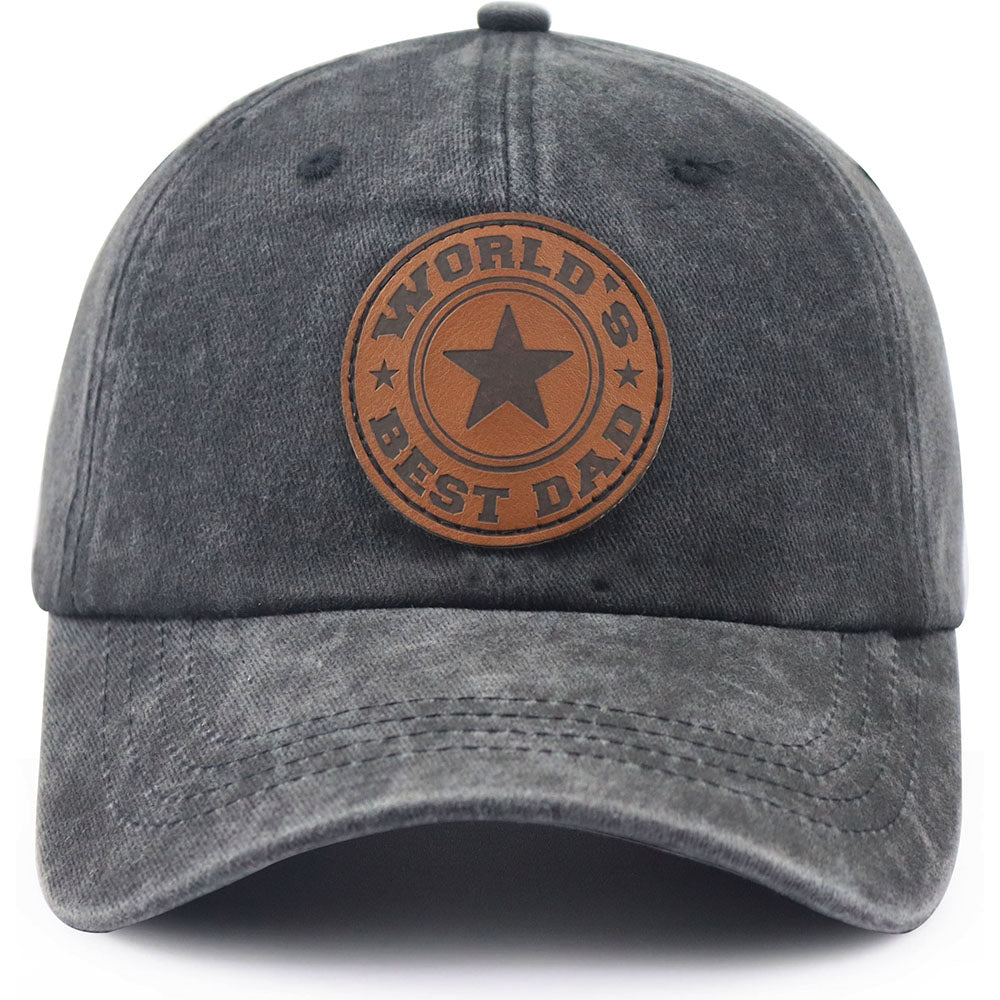 World's Best Dad Embroidered Baseball Cap - Adjustable Cotton Hat