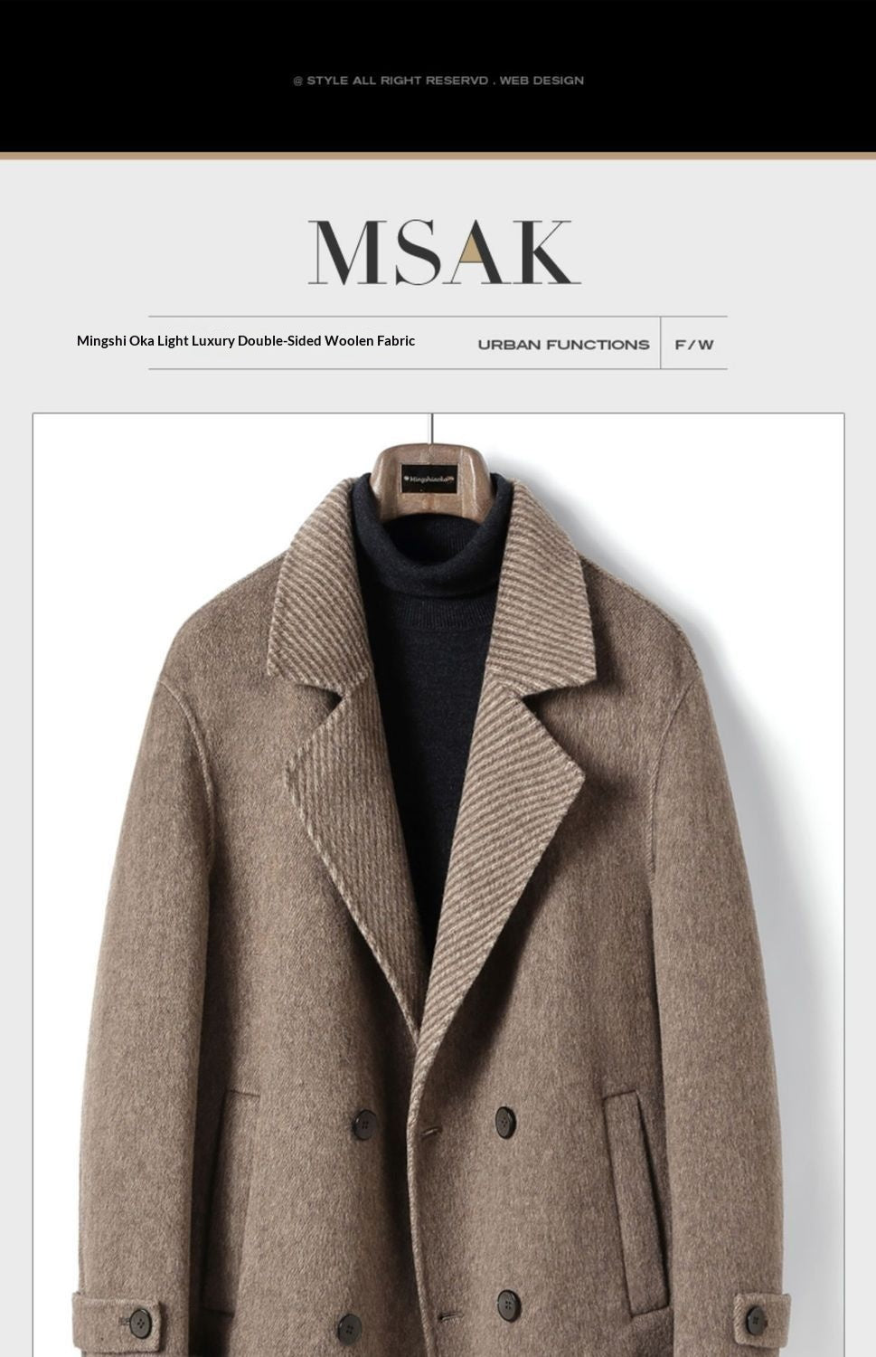 Business Korean-Style Wool Overcoat
