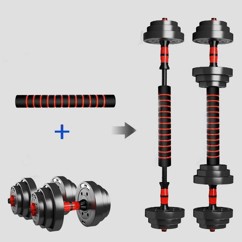 5-44 lb Adjustable Dumbbell-to-Barbell Set for Home Gym