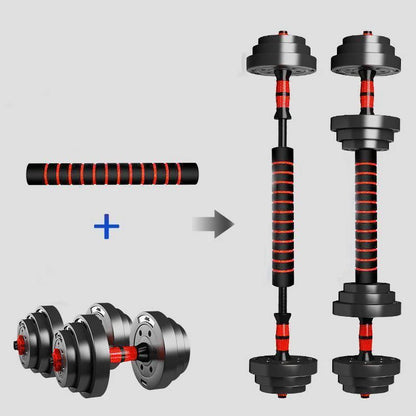 5-44 lb Adjustable Dumbbell-to-Barbell Set for Home Gym