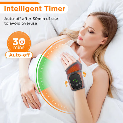 Heated Wrist Massager Wrap with Vibration & Type-C
