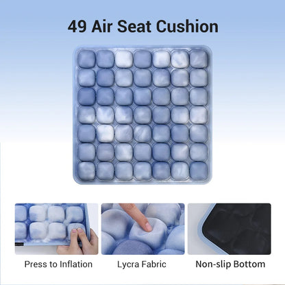49-Cell Inflatable Air Seat Cushion – Breathable Seat & Back Cushion 40x40cm