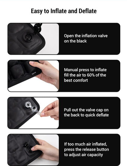 49-Cell Inflatable Air Seat Cushion – Breathable Seat & Back Cushion 40x40cm